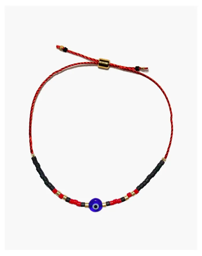 Women Cast Of Stones Evil Eye Bracelet In Cobalt And Red Black Multi Madewell Bracelets Women Cast Of Stones Evil Eye Bracelet In Cobalt And Red Black Multi Madewell Bracelets