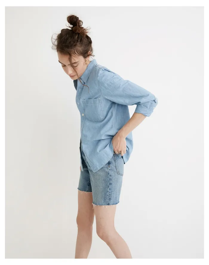 Women Chambray Button Up Sailor Shirt Kipton Wash Madewell Tops and Shirts Women Chambray Button Up Sailor Shirt Kipton Wash Madewell Tops and Shirts
