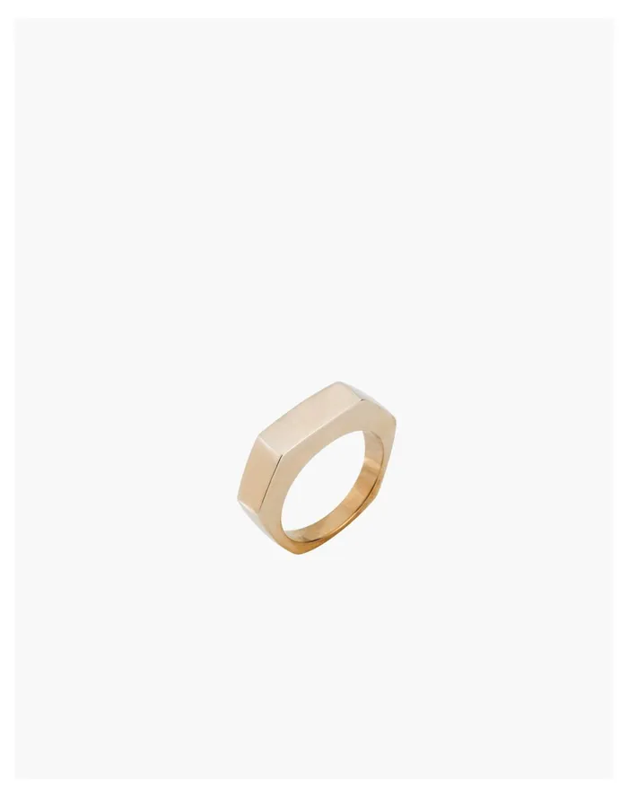 Women Charlotte Cauwe Studio Brass Slim Hex Ring Gold Madewell Rings