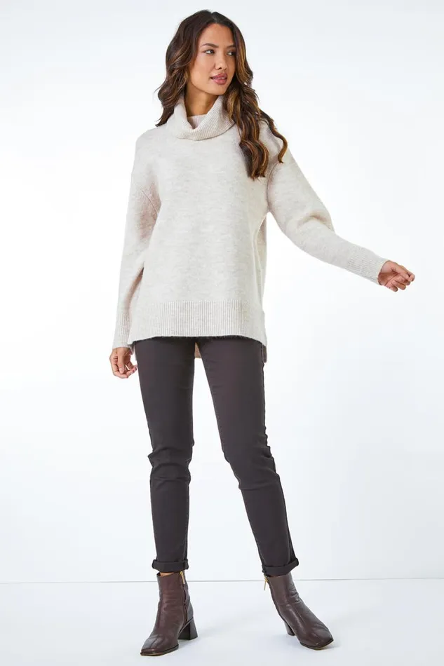 Women Chocolate 31039 Denim Stretch Elastic Waist Jegging Roman Trousers