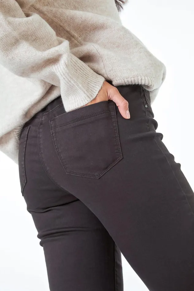 Women Chocolate 31039 Denim Stretch Elastic Waist Jegging Roman Trousers
