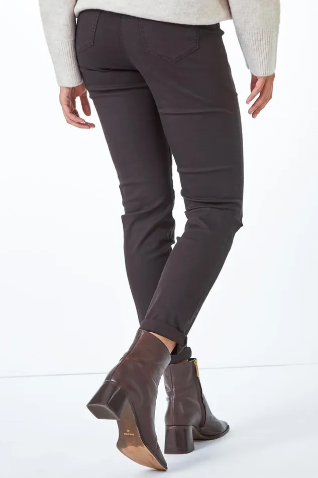 Women Chocolate 31039 Denim Stretch Elastic Waist Jegging Roman Trousers