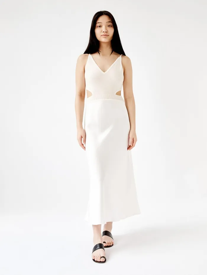 Women Christopher Esber 8211 Knitted Cami Bias Dress In Cream The UNDONE Dresses