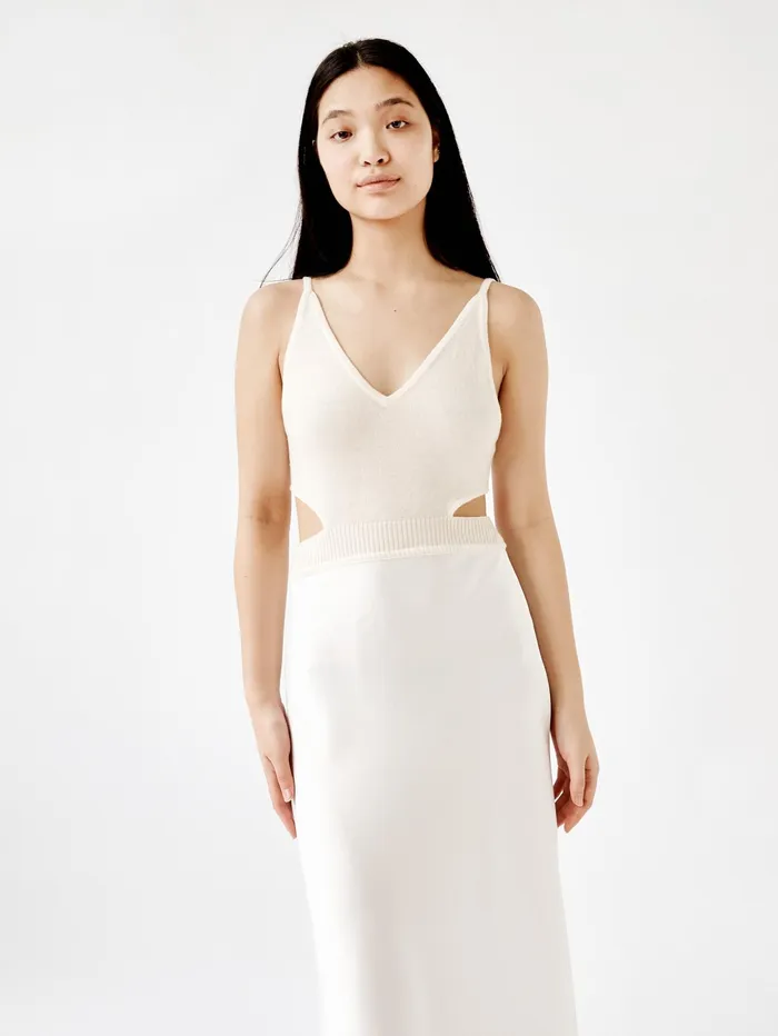 Women Christopher Esber 8211 Knitted Cami Bias Dress In Cream The UNDONE Dresses