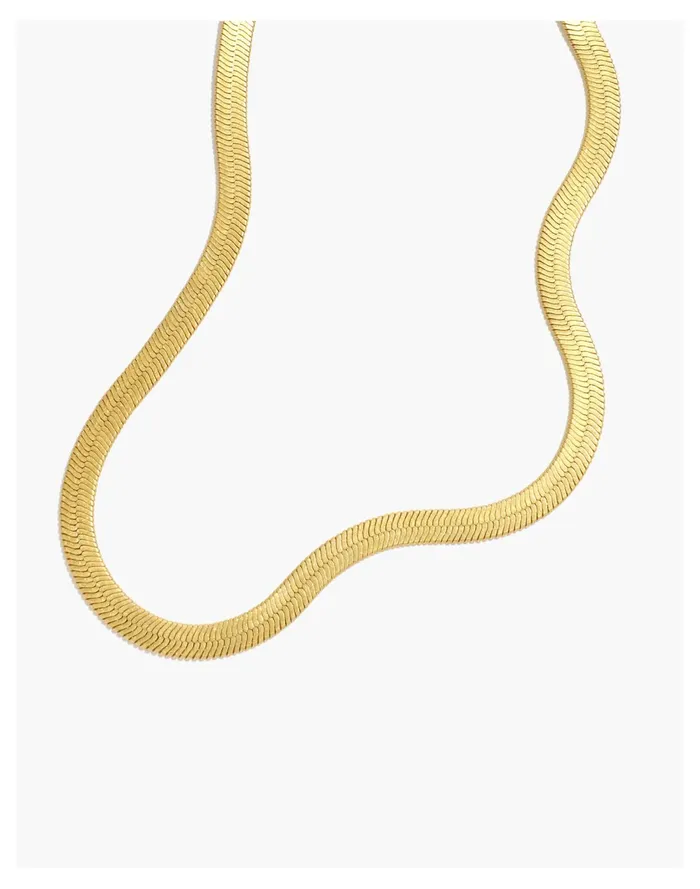 Women Chunky Herringbone Chain Necklace Vintage Gold Madewell Necklaces