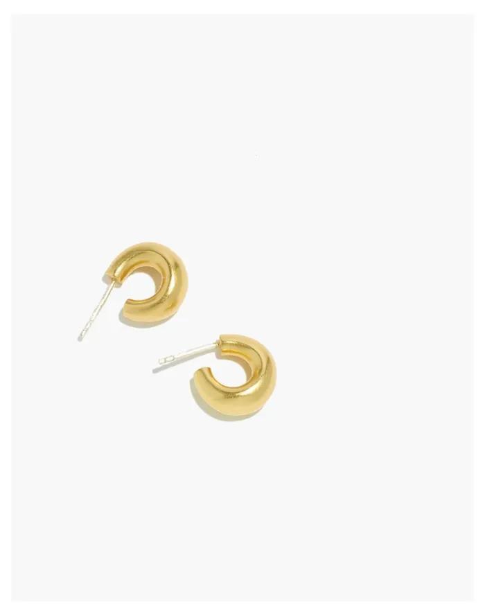Women Chunky Huggie Hoop Earrings Vintage Gold Madewell Earrings