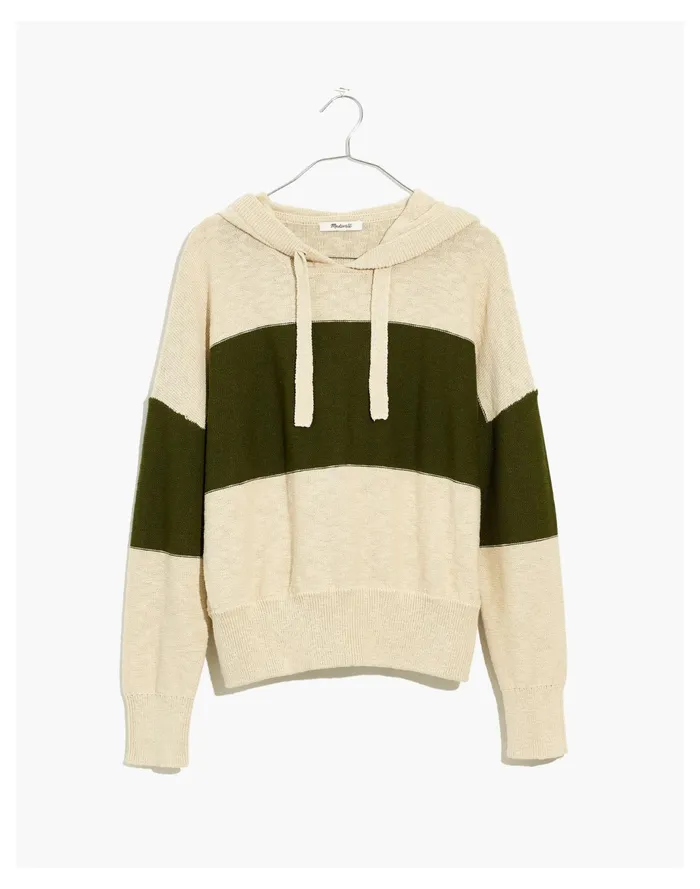 Women Clairview Hoodie Sweater In Colorblock Heather Artichoke Madewell Sweaters Women Clairview Hoodie Sweater In Colorblock Heather Artichoke Madewell Sweaters