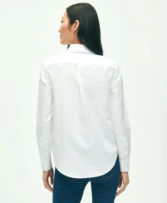 Women ClassicFit Cotton Oxford Shirt White Brooks Brothers Blouses and Shirts