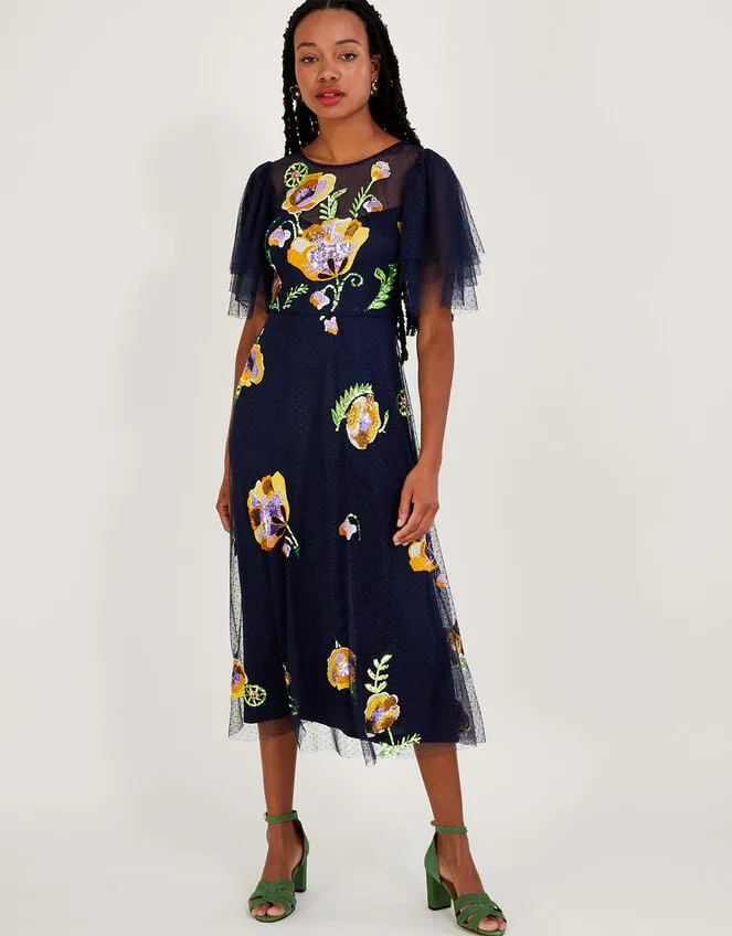 Women Claudia Embellished Midi Dress Blue Monsoon Occasionwear