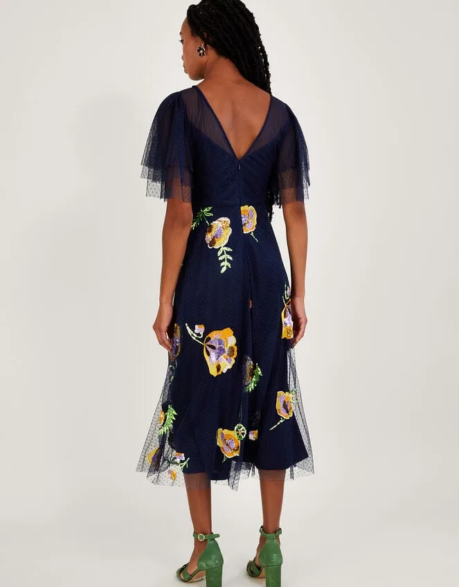 Women Claudia Embellished Midi Dress Blue Monsoon Occasionwear