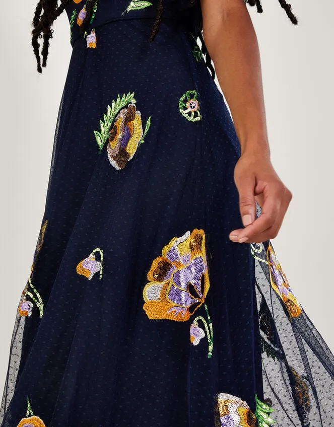 Women Claudia Embellished Midi Dress Blue Monsoon Occasionwear