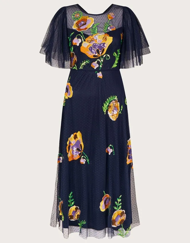 Women Claudia Embellished Midi Dress Blue Monsoon Occasionwear