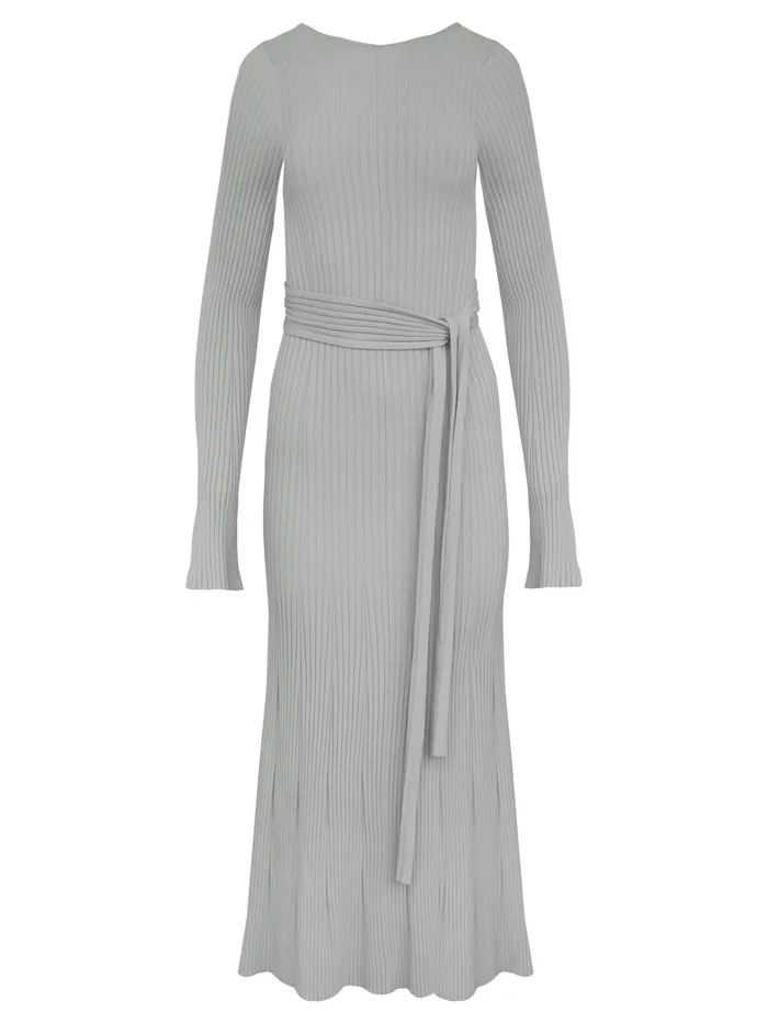 Women Clea 8211 Emerson Rib Dress In Grey Artichoke The UNDONE Dresses