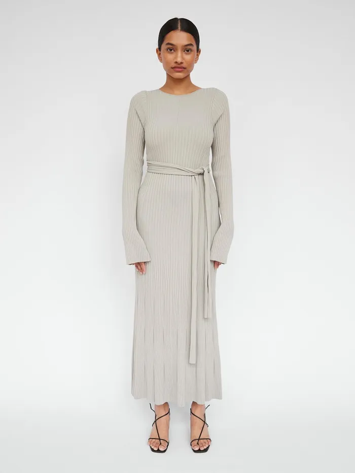 Women Clea 8211 Emerson Rib Dress In Grey Artichoke The UNDONE Dresses