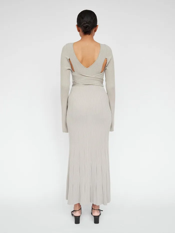 Women Clea 8211 Emerson Rib Dress In Grey Artichoke The UNDONE Dresses
