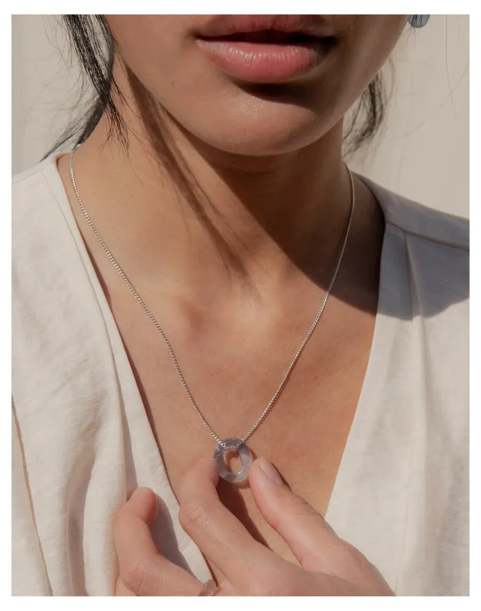 Women CLED In The Loop Necklace Light Blue Madewell Necklaces Women CLED In The Loop Necklace Light Blue Madewell Necklaces