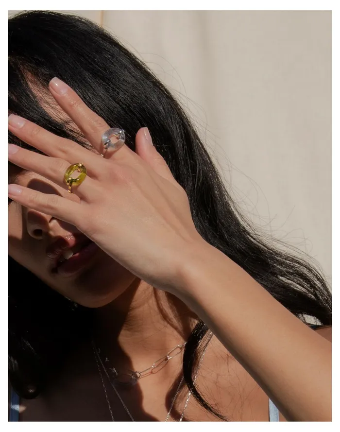 Women CLED In The Loop Ring Light Blue Madewell Rings Women CLED In The Loop Ring Light Blue Madewell Rings