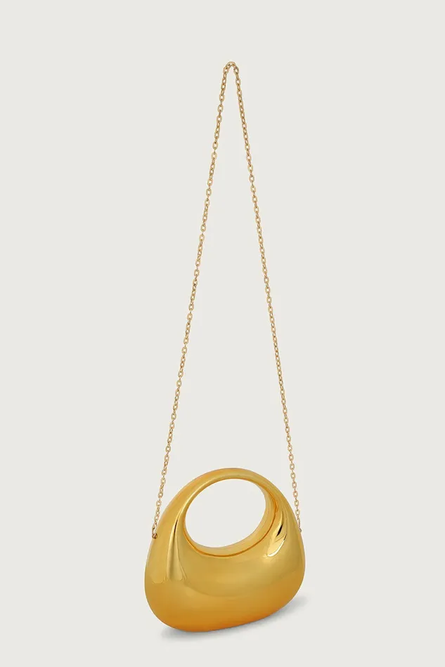 Women Clutch Bags Lavish Alice VIVIANA Mini Sculptural Acrylic Bag In Gold Gold