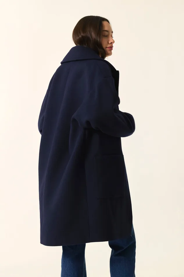 Women Coat Yasmine Marine Manteau Laine Bleu Fonc Des Petits Hauts Coats and Jackets