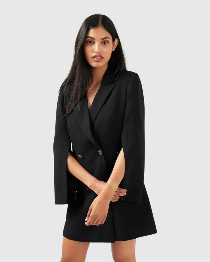 Women Coats and Jackets Belle and Bloom Diamond Heart Blazer Dress 8211 Black