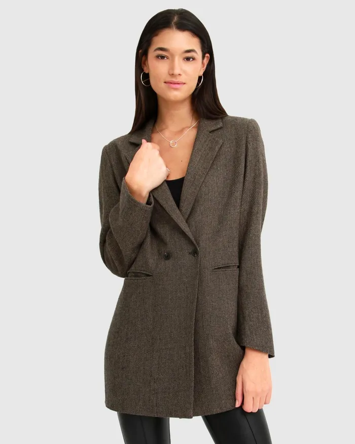 Women Coats and Jackets Belle and Bloom Kensington Oversized Coat 8211 Brown