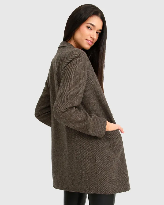 Women Coats and Jackets Belle and Bloom Kensington Oversized Coat 8211 Brown