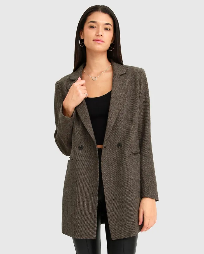 Women Coats and Jackets Belle and Bloom Kensington Oversized Coat 8211 Brown