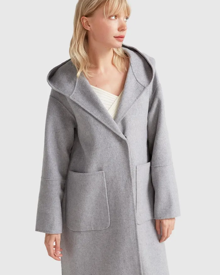 Women Coats and Jackets Belle and Bloom Walk This Way Wool Blend Oversized Coat 8211 Grey