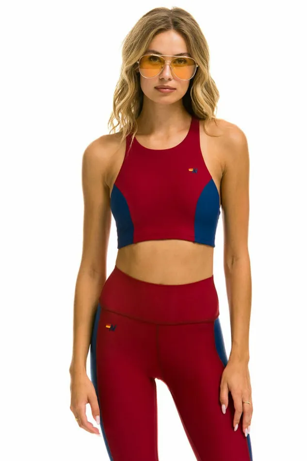 Women COLOR BLOCK RACER SPORTS BRA 8211 BLAZER Aviator Nation SportsBras