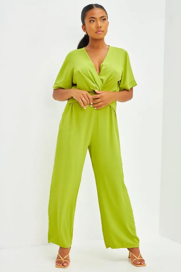 Women Combinaison Lgre Manches Courtes Noire Green Brentiny Paris Playsuits