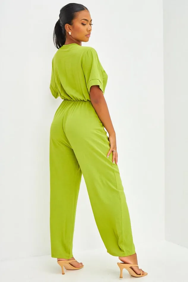 Women Combinaison Lgre Manches Courtes Noire Green Brentiny Paris Playsuits
