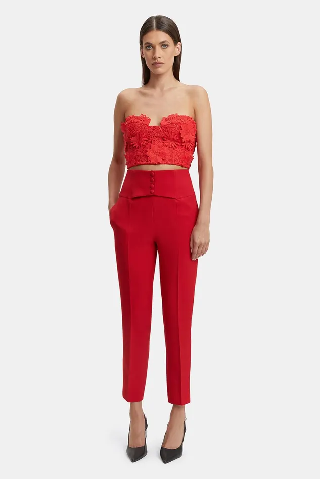 Women Corsets Bardot Brias Lace Bustier In Fire Red Fire Red Women Corsets Bardot Brias Lace Bustier In Fire Red Fire Red