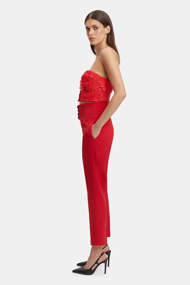 Women Corsets Bardot Brias Lace Bustier In Fire Red Fire Red Women Corsets Bardot Brias Lace Bustier In Fire Red Fire Red