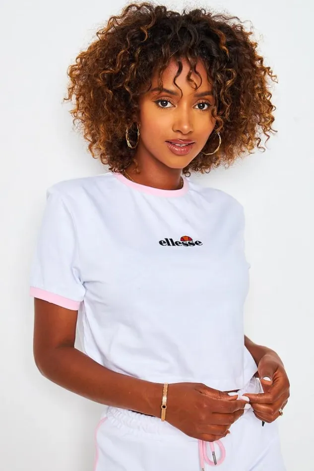 Women Crop Top Derla Blanc Ellesse 8211 Sgj11884 White Brentiny Paris TShirts