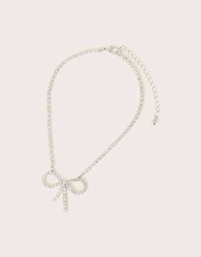 Women Crystal Bow Necklace Monsoon Jewellery and Hair