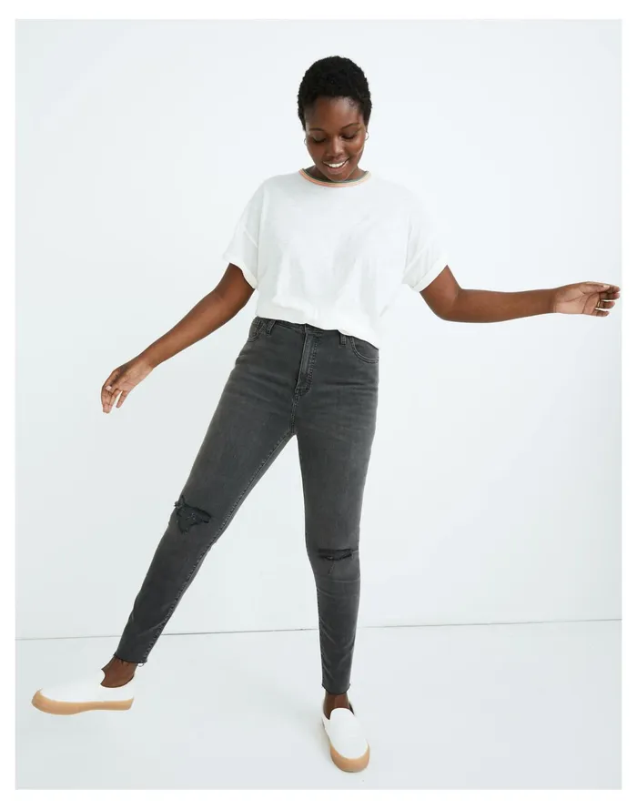 Women Curvy High Rise Skinny Jeans In Black Sea Black Sea Madewell Jeans