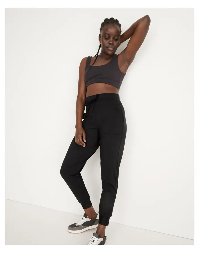 Women Curvy MWL Flex Skinny Joggers True Black Madewell Activewear
