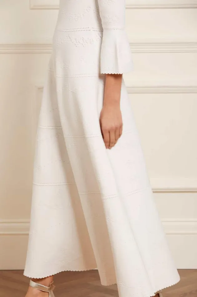 Women Day Dresses Needle and Thread Pretty Pointelle Knit Gown White