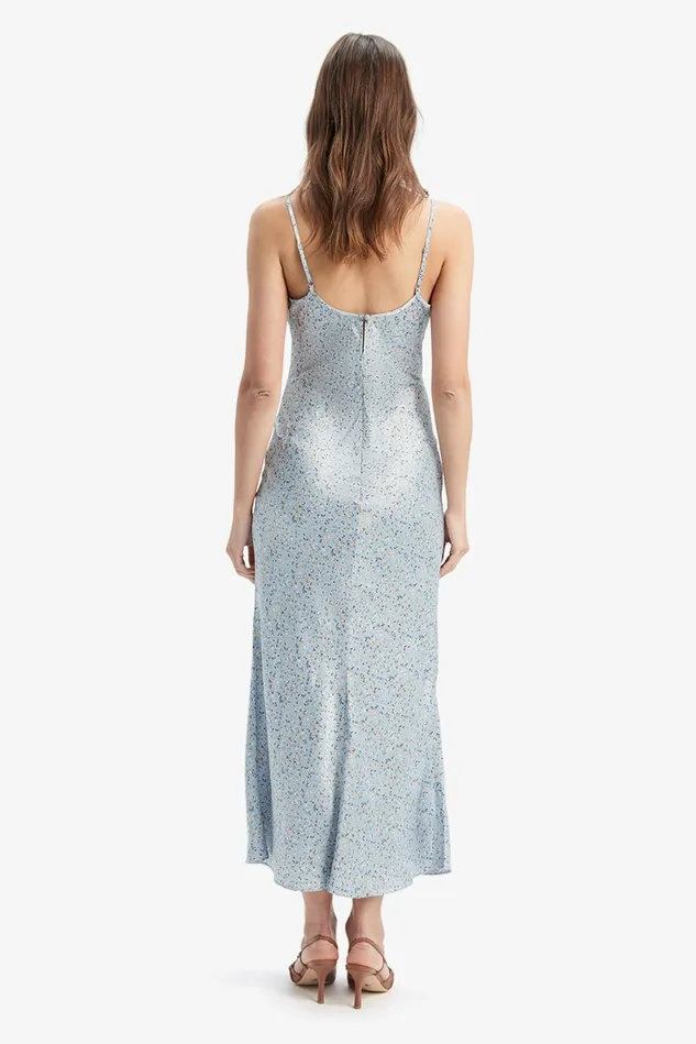 Women Day To Night Dresses Bardot Brynlee Slip Dress In Baby Blue Floral Baby Blue Floral