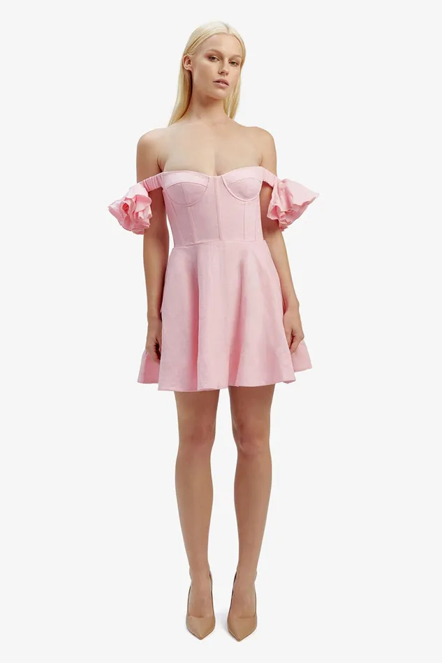 Women Day To Night Dresses Bardot Sigma Mini Dress In Soft Pink Soft Pink