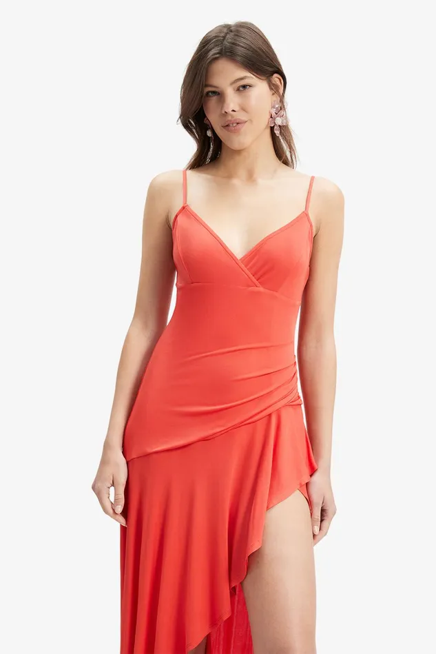 Women Day To Night Dresses Bardot Sorella Jersey Midi Dress In Fire Red Fire Red