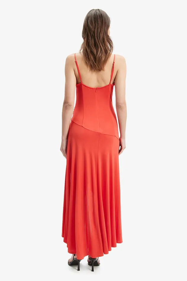 Women Day To Night Dresses Bardot Sorella Jersey Midi Dress In Fire Red Fire Red