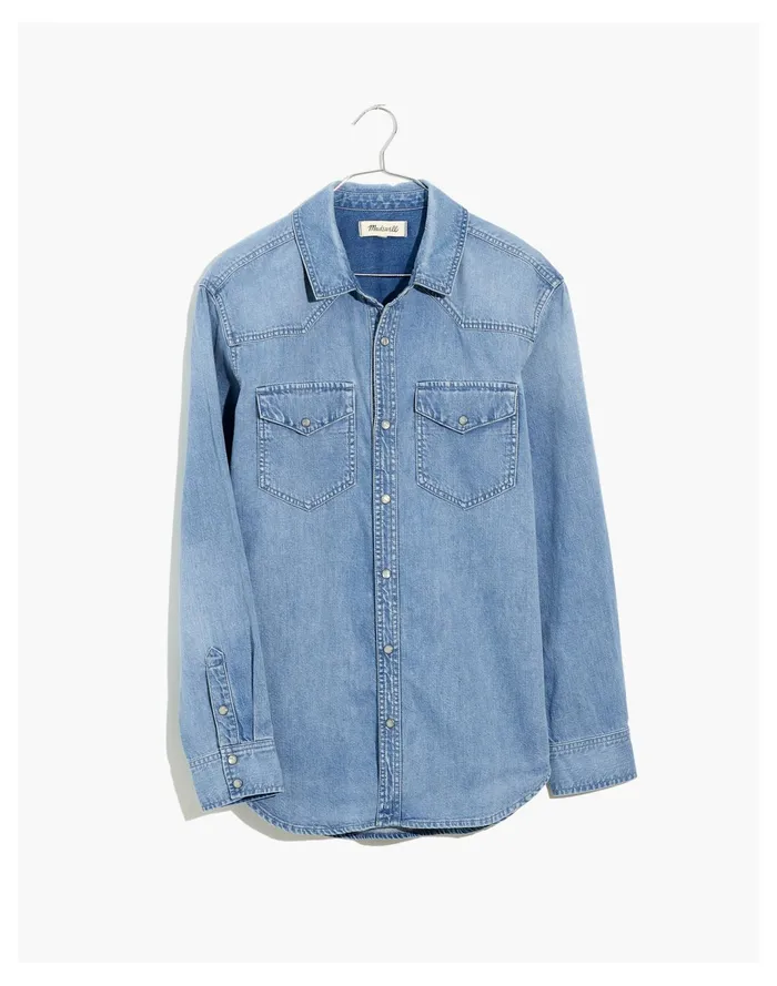 Women Denim Snap Button Western Shirt Percy Wash Madewell Tops and Shirts Women Denim Snap Button Western Shirt Percy Wash Madewell Tops and Shirts