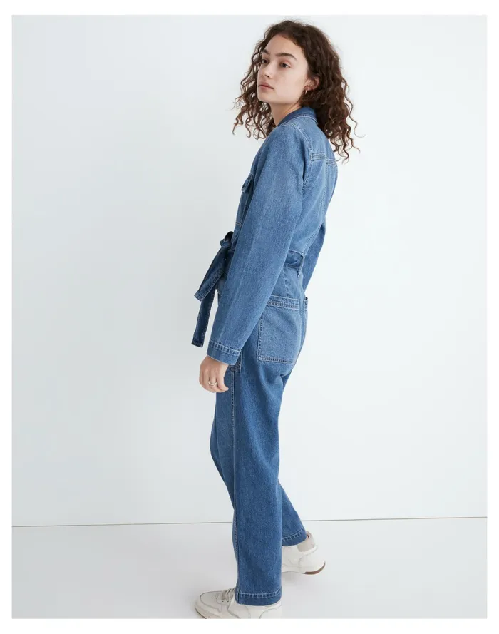 Women Denim Tie Waist Jumpsuit In Claireville Wash Claireville Wash Madewell Jumpsuits and Overalls Women Denim Tie Waist Jumpsuit In Claireville Wash Claireville Wash Madewell Jumpsuits and Overalls