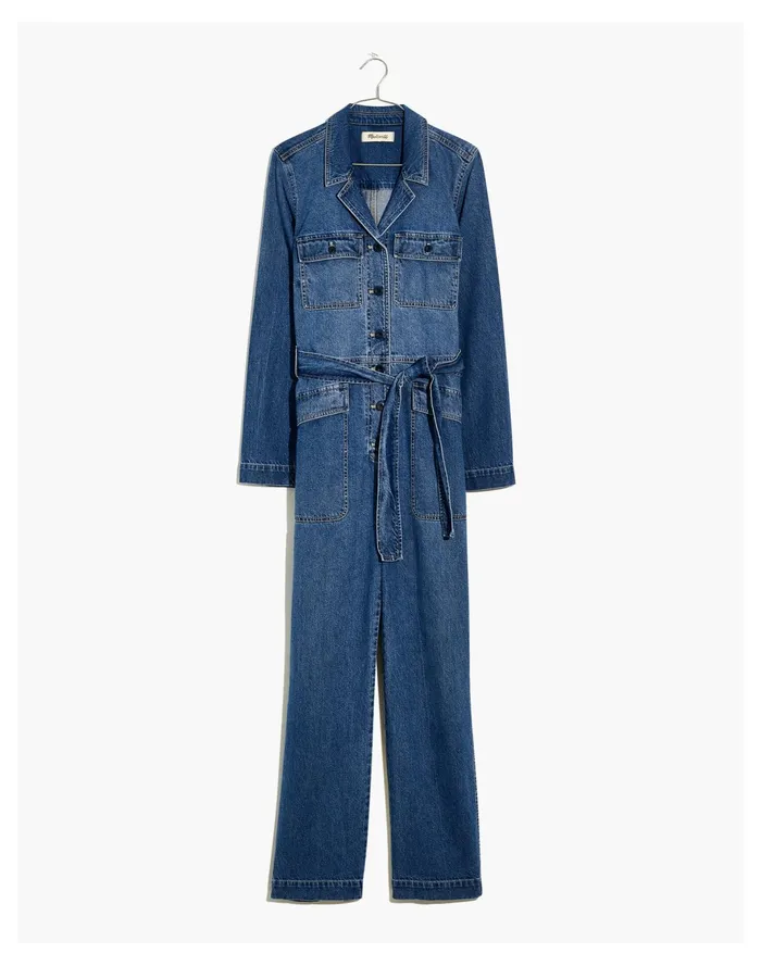 Women Denim Tie Waist Jumpsuit In Claireville Wash Claireville Wash Madewell Jumpsuits and Overalls Women Denim Tie Waist Jumpsuit In Claireville Wash Claireville Wash Madewell Jumpsuits and Overalls