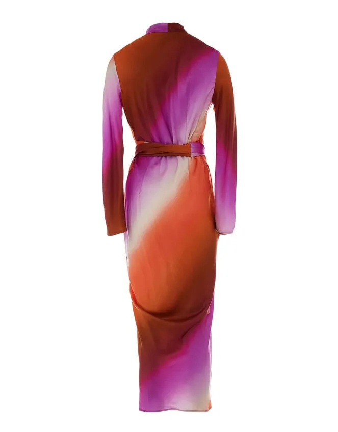 Women Devotion Twins Ombre Satin Dress Purple Monsoon Dresses