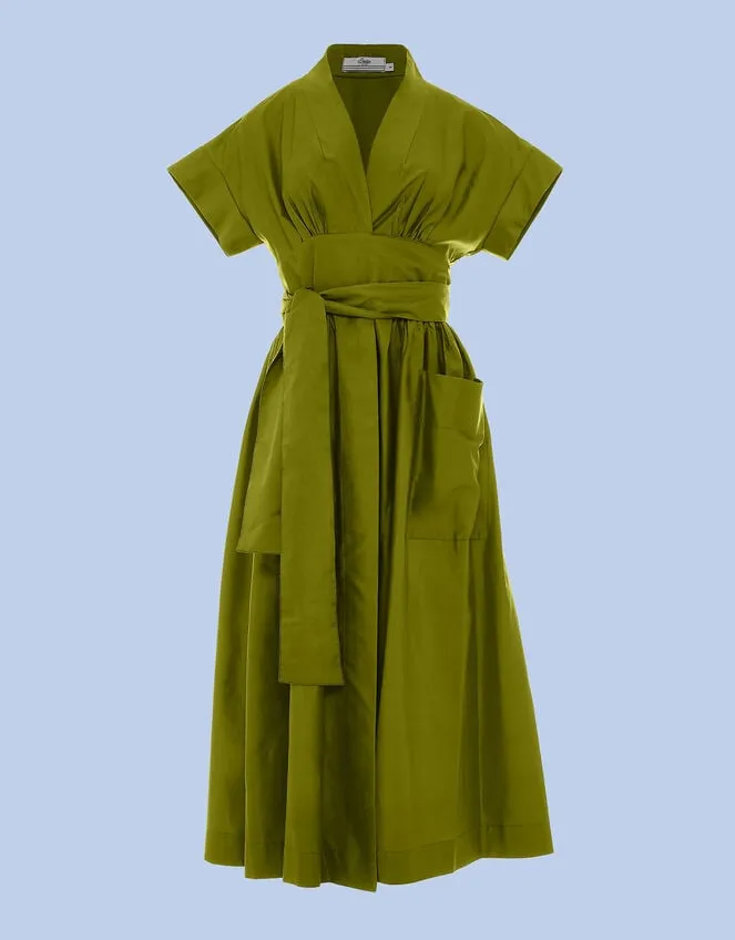 Women Devotion Twins Tie Midi Dress Green Monsoon Dresses