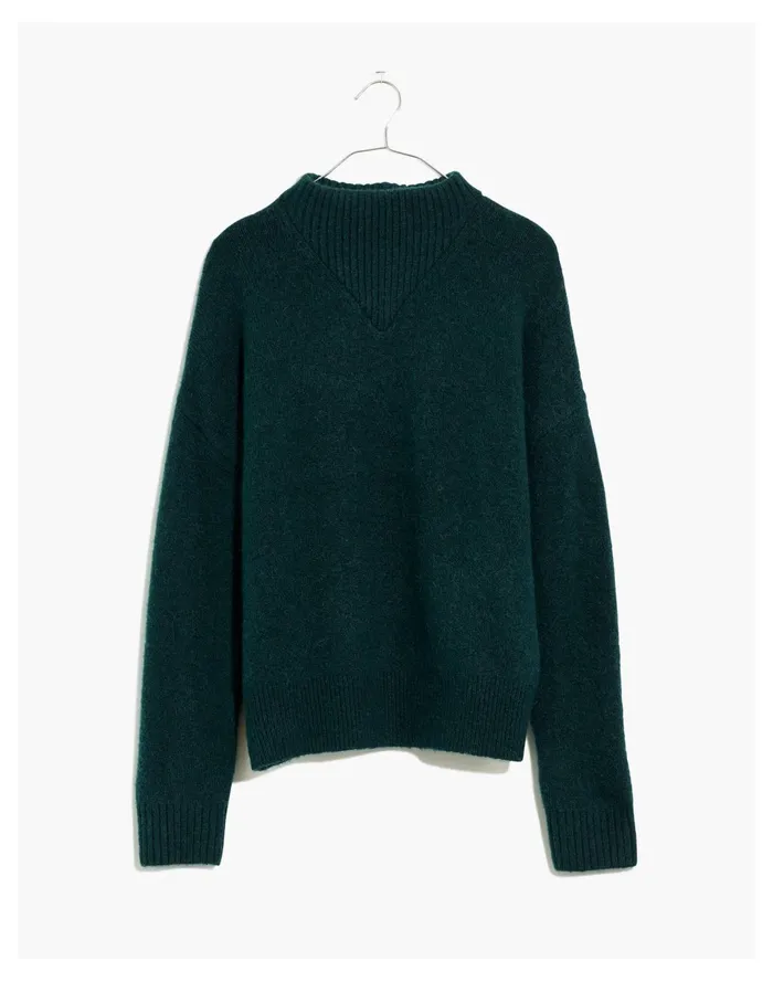 Women Dillon Mockneck Pullover Sweater Heather Spruce Madewell Sweaters Women Dillon Mockneck Pullover Sweater Heather Spruce Madewell Sweaters