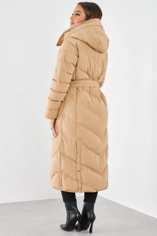 Women Doudoune Camel Longue Matelasse Et Ceinture Camel Brentiny Paris White Tops Women Doudoune Camel Longue Matelasse Et Ceinture Camel Brentiny Paris White Tops