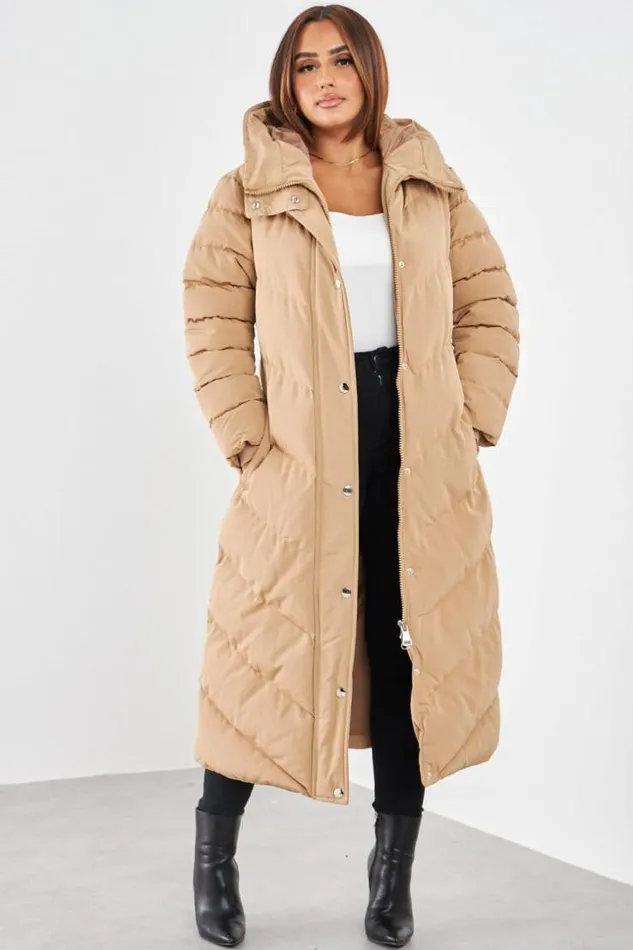 Women Doudoune Camel Longue Matelasse Et Ceinture Camel Brentiny Paris White Tops Women Doudoune Camel Longue Matelasse Et Ceinture Camel Brentiny Paris White Tops